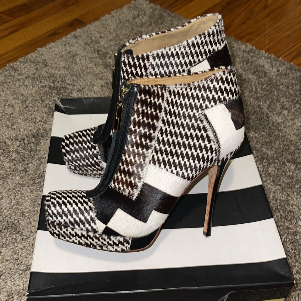L.A.M.B Jenner Pony Hair Ankle Boots - Picture 3 of 11